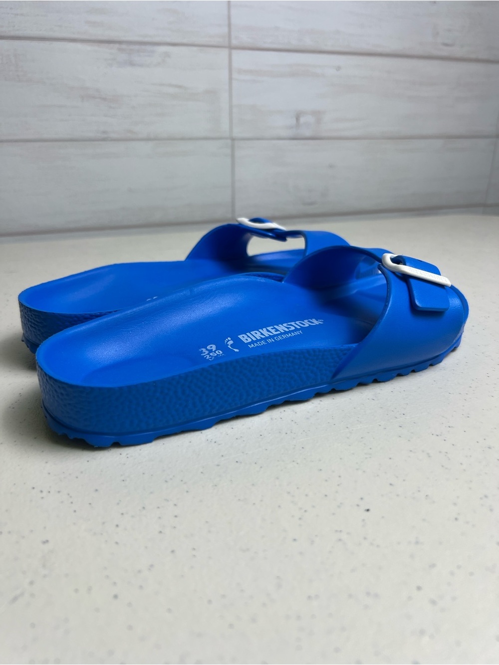 Birkenstock Madrid EVA Sandals Women's 39 EU 8 US Blue Slip On Slide Rubber - Picture 6 of 8
